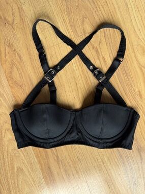 Fleur du Mal Black Convertible Strappy Balconette Bra